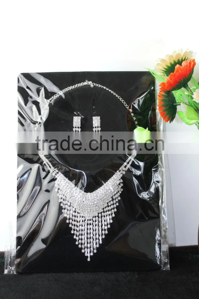 Tassel Glass Crystal Wedding Jewelry Sets for Bridal Beautiful Jewelry Set Wholesale