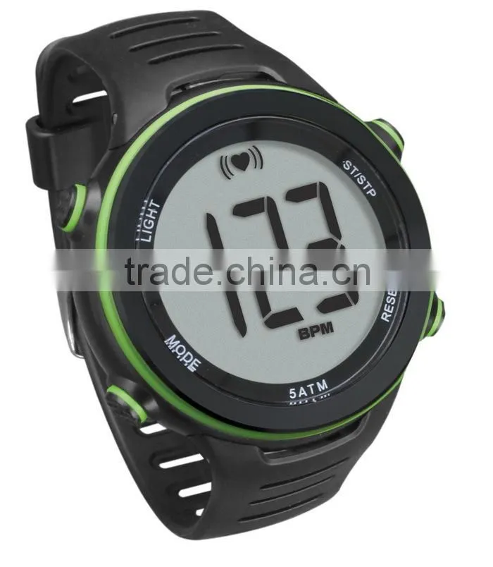 Digital Sport Watches with Heart Rate Monitor - Pulse Monitor Rubber Chest Strap