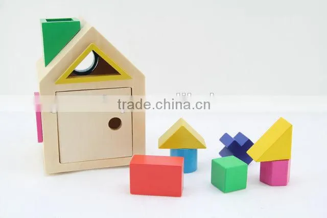 Miniature wooden toys house,wooden educational blocks toys,intelligence toy