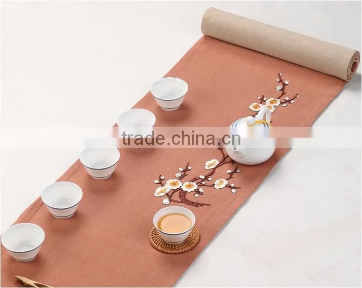 customized size Chinese Classical wintersweet elegant simple nylon table runners