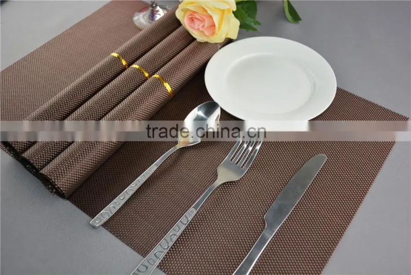 hotel table decoration PVC mat solid color brown dining placemat 45*30cm