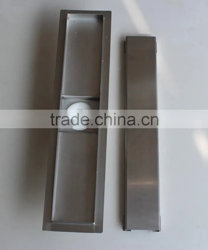 Audemar Sloped Channel Base Stainless Steel Side Outlet Shower Drain