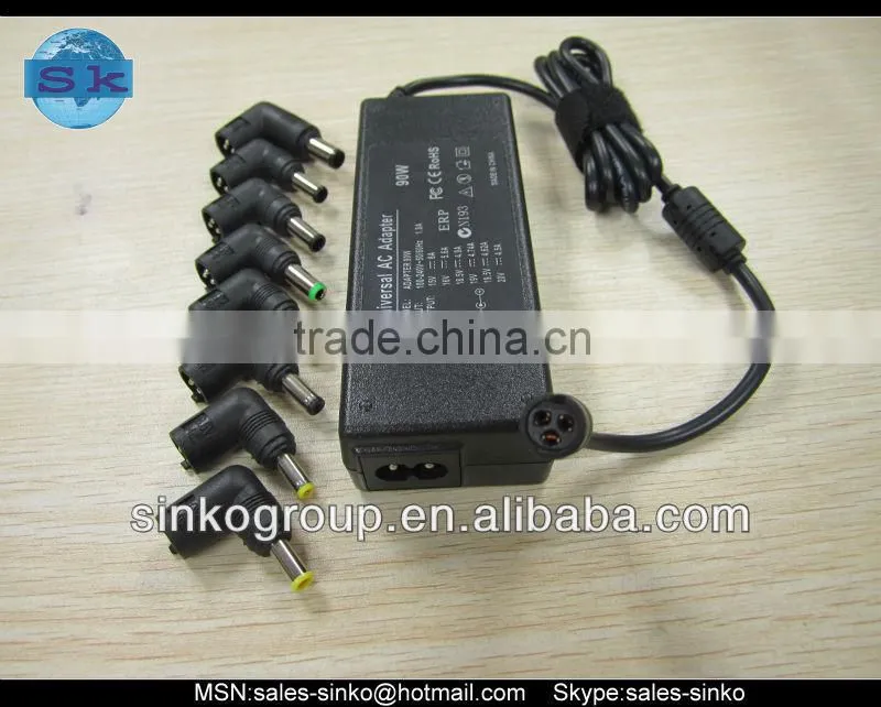 90W universal laptop adapter with 8 tips