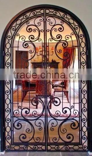 wrought iron cellar door with glass