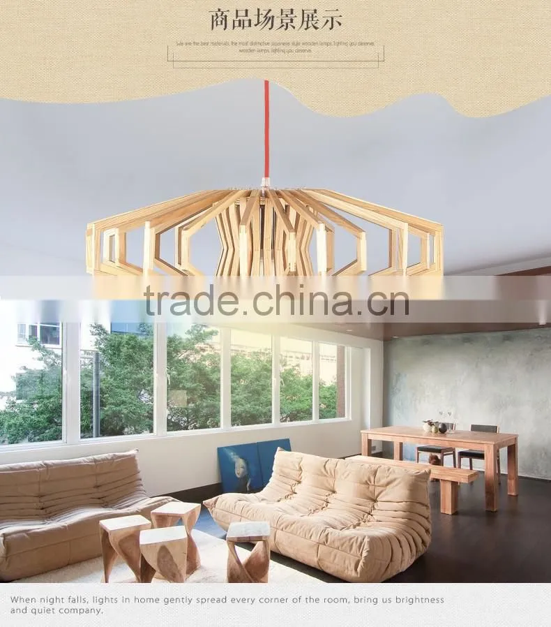 Wooden LED pendant light JK-8005B-05 new designer lighting decoration wooden pendant lamp