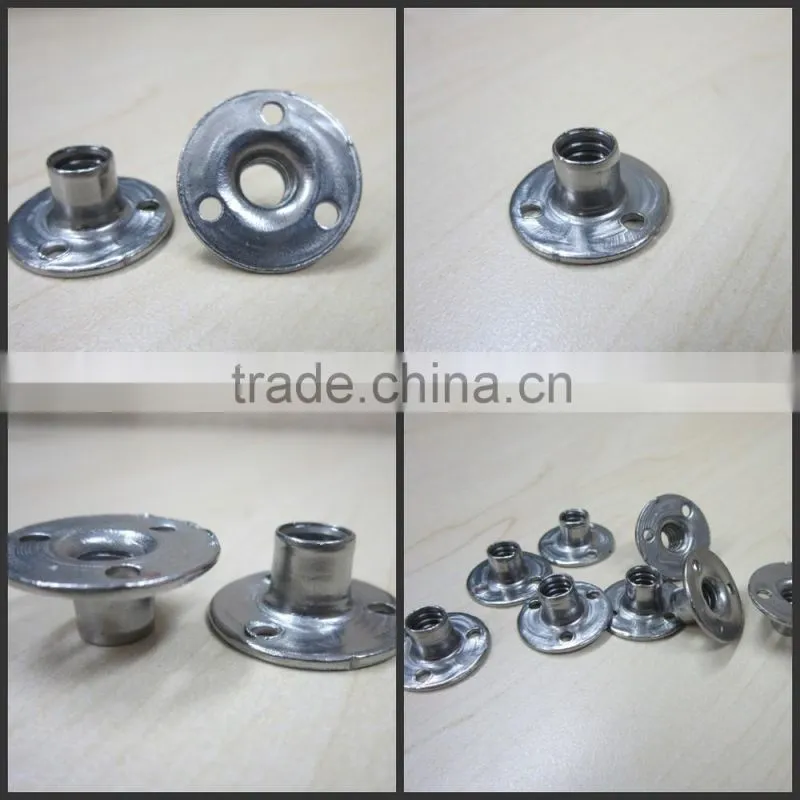 stainesss teel SAE standard brad hole tee nut 3/8"