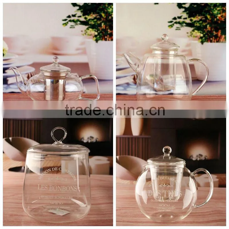 2016 New Transparent Glass Teapot