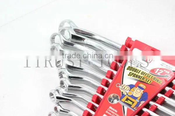 12pcs Fully polished Double Ring Wrench Set WR9005