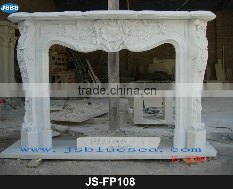 Strong white marble fireplace