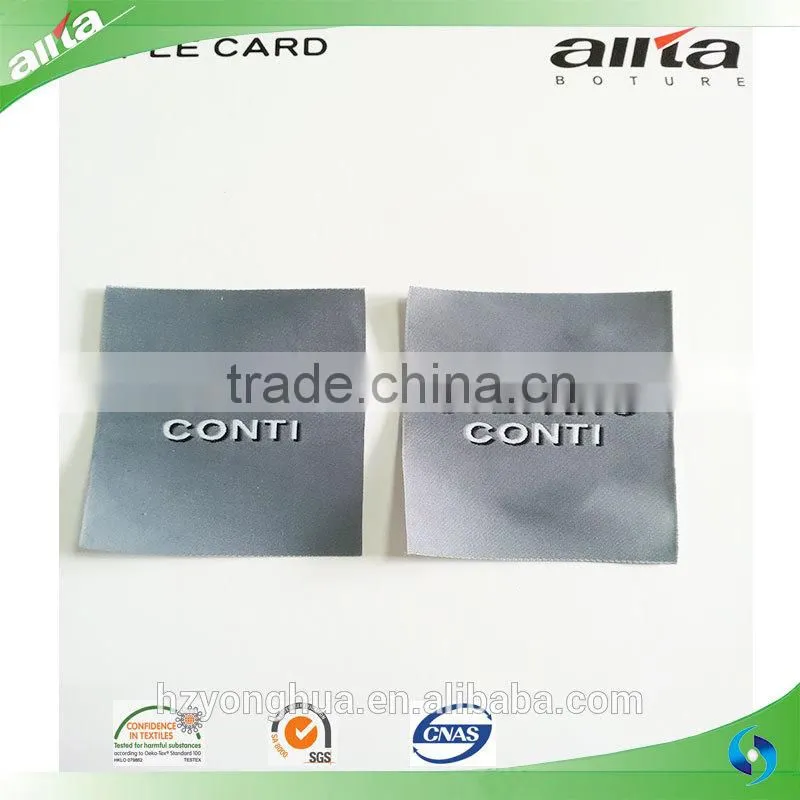 Printed woven labels size tags with low price in china