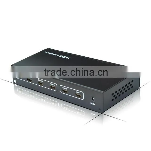1080p 2 input 4 output hdmi switch splitter