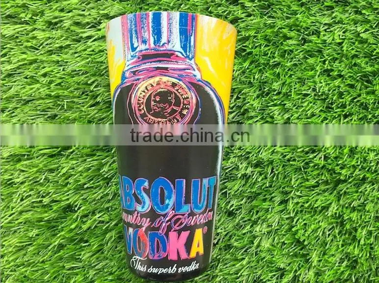 750ML new design full color decorated stainless steel and glass cocktail BOSTON shaker