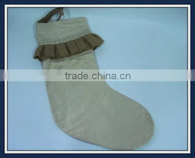 Burlap christmas stockings