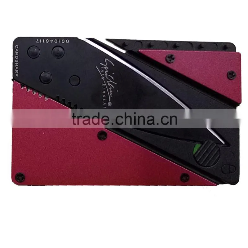 Colorful stainless steel credit card knife camping survival fortable pocket knife outdoor swiss army knife supplier