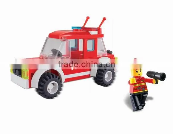 84pcs fire fighting plastic educational toy brick