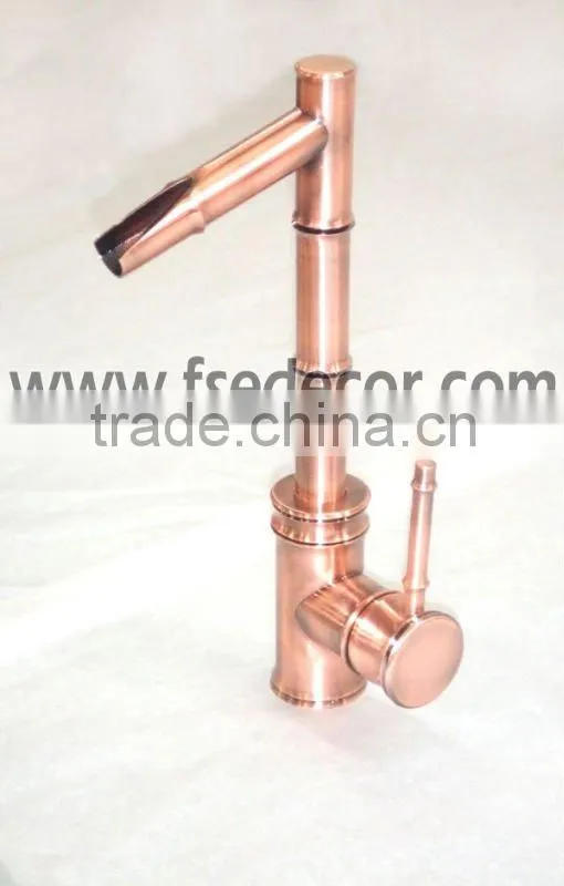 Brass Material Light copper color Bamboo Bathroom Water Tap and faucet Mixer(FSE-FCT-F0194)