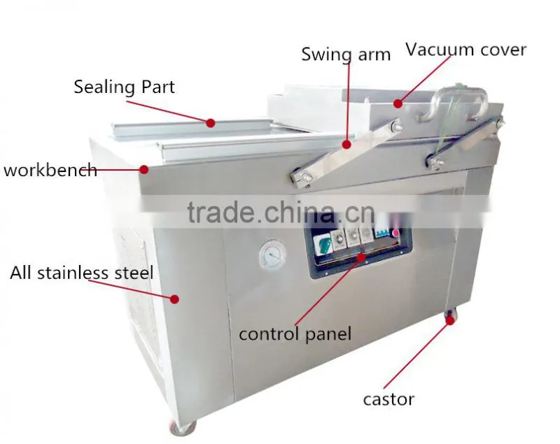 Best price for Double Chambers Vacuum Packing Machine/ horizontal type out vacuum pack machine