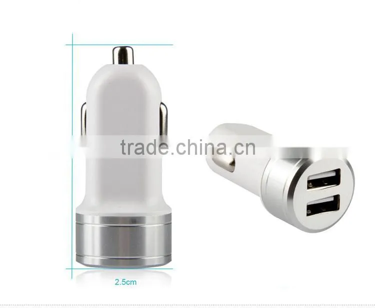 Custom car charger adapter portable car charger dual usb for mobile phone