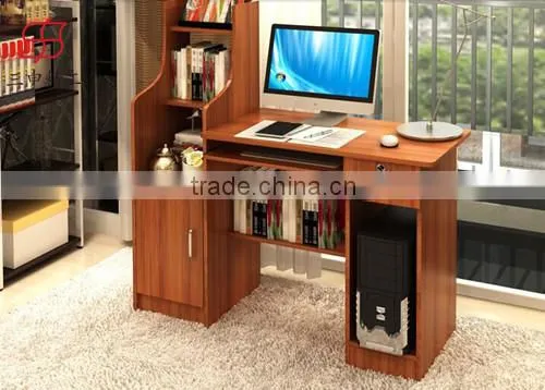 2015 new Modern Student Computer Table with ISO9001 Certificate/computer table with bookshelf