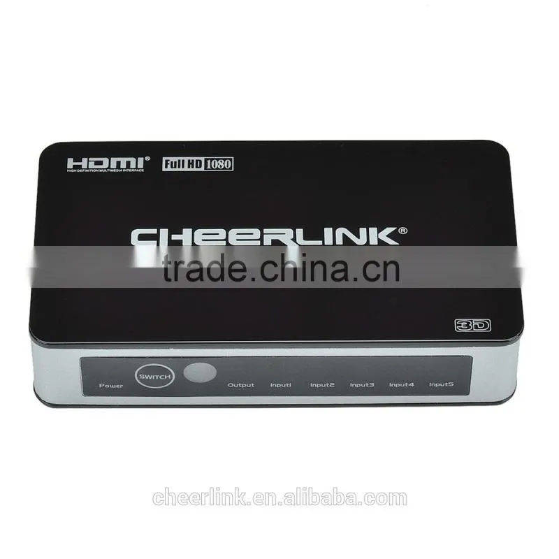5x1 hdmi switch 501 hdmi v1.3a with full hd 1080p and 3d / remote control -black