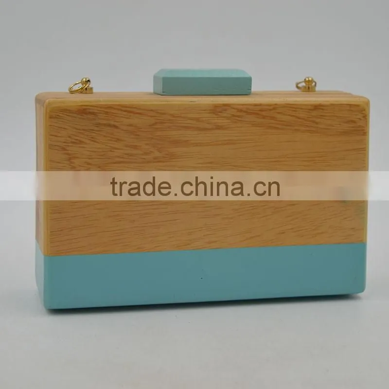 New Fashion Women Wooden Bag Box Bags Female Wood Clutch Bag Ladies Handbag Small Day Clutch Hollow out Evening Bags