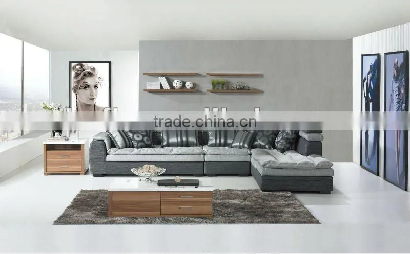 Modern wooden fabric sofa set