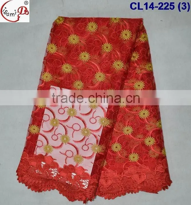 CL14-225 2016 latest fashion lace design french lace fabric, african net tulle lace fabric wholesale