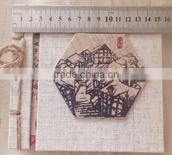 ramie fabric handmade school notebook
