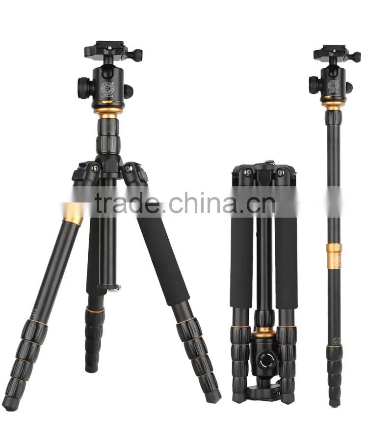 QZSD-Q666 Aluminum Professional Monopod For Video & Digital Camera Tripod 1580mm portable tripod stand folded 350mm tripod kits