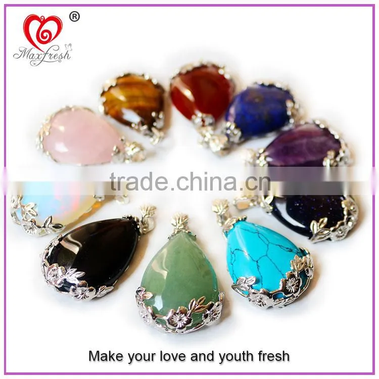 2016 fancy design drop quartz jewelry new coming drop necklace natural stone water drop pendant