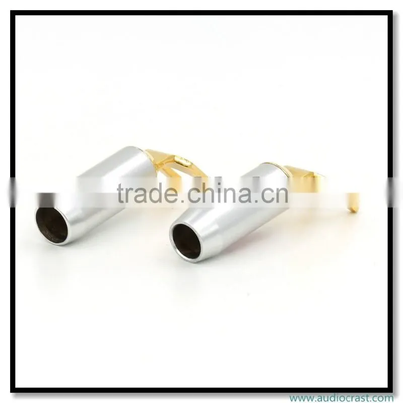 Golden Screw Locking Banana connector Speaker Spade fork plug