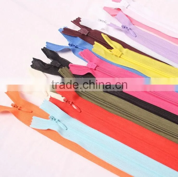 Manufacturers direct sale 3 # invisible zipper for Pillow, sofa ,cushion,dress accessories nylon zipper