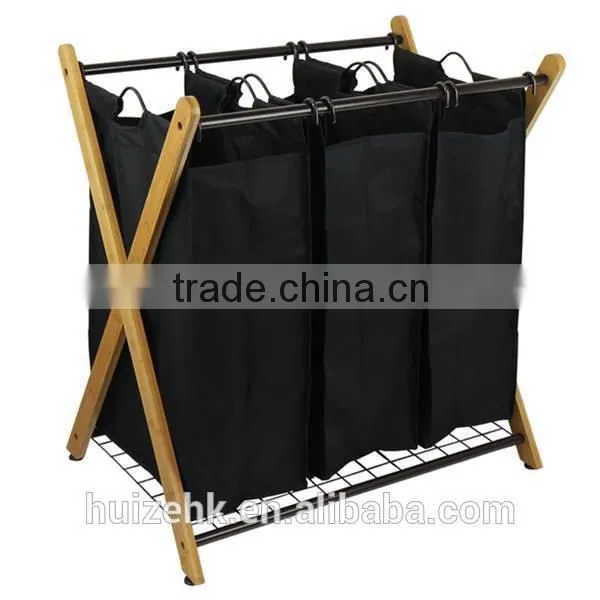 X-Frame Bamboo 3-Bag Laundry Sorter