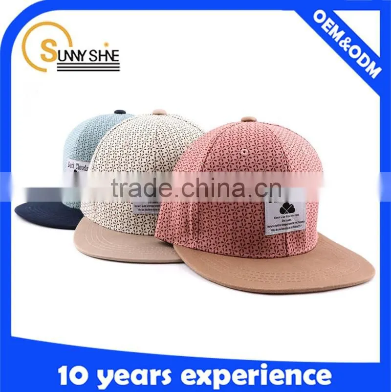 Custom 100% Cotton Plain Flexfit Snapback Cap