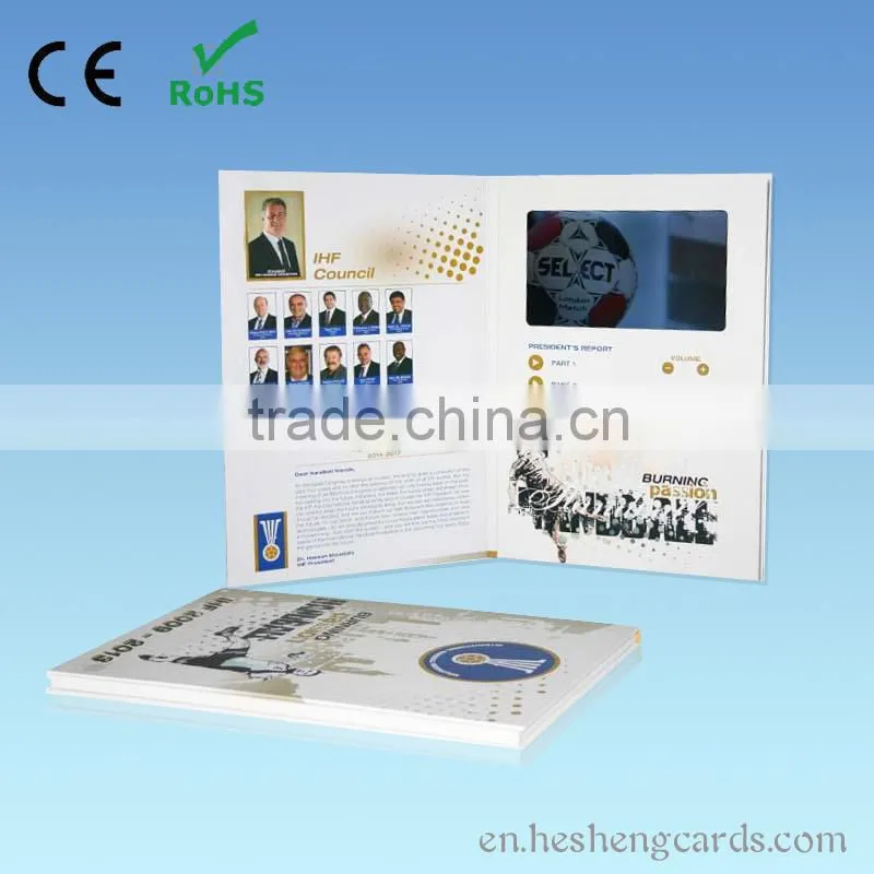 4.3" 5" 7"10"lcd video brochure in paper crafts