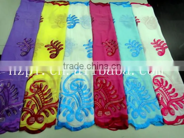 high quality african muslim scarf /embroidered silk scarf/shawl scarf