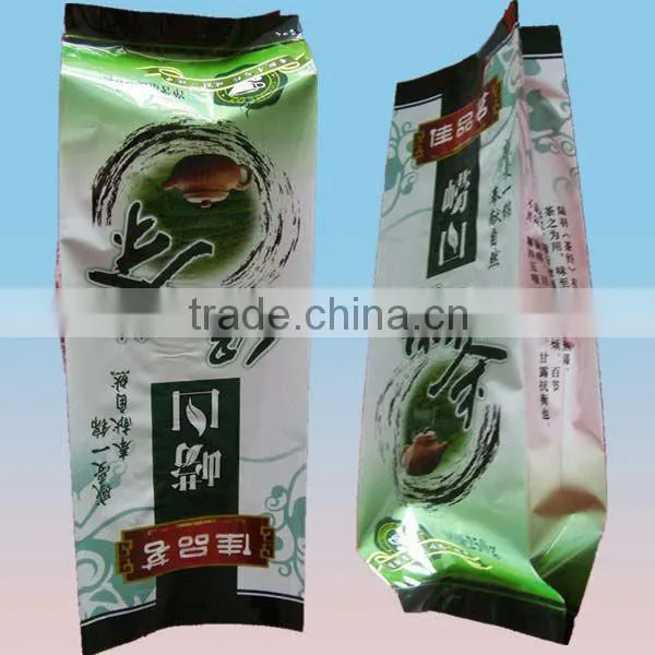 Side gusset and back center aluminum foil bag for tea