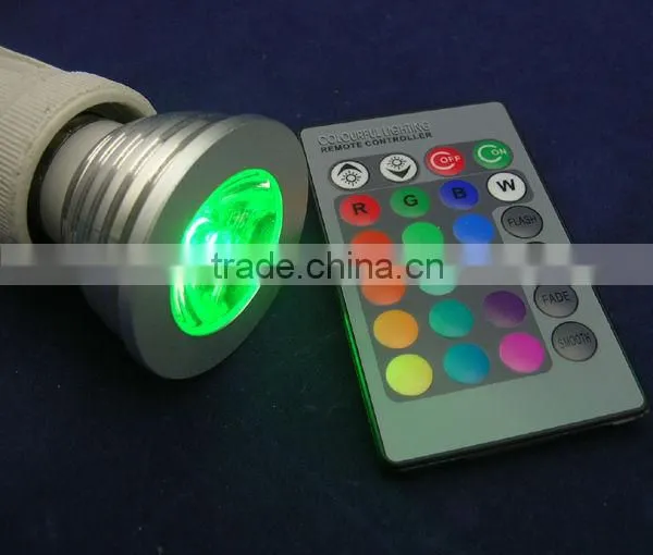 e27/gu10 high power led 3w rgb spotlight