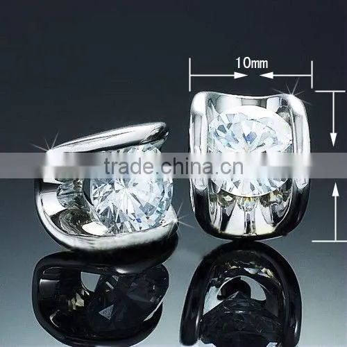 zircon gold stud cz earrings
