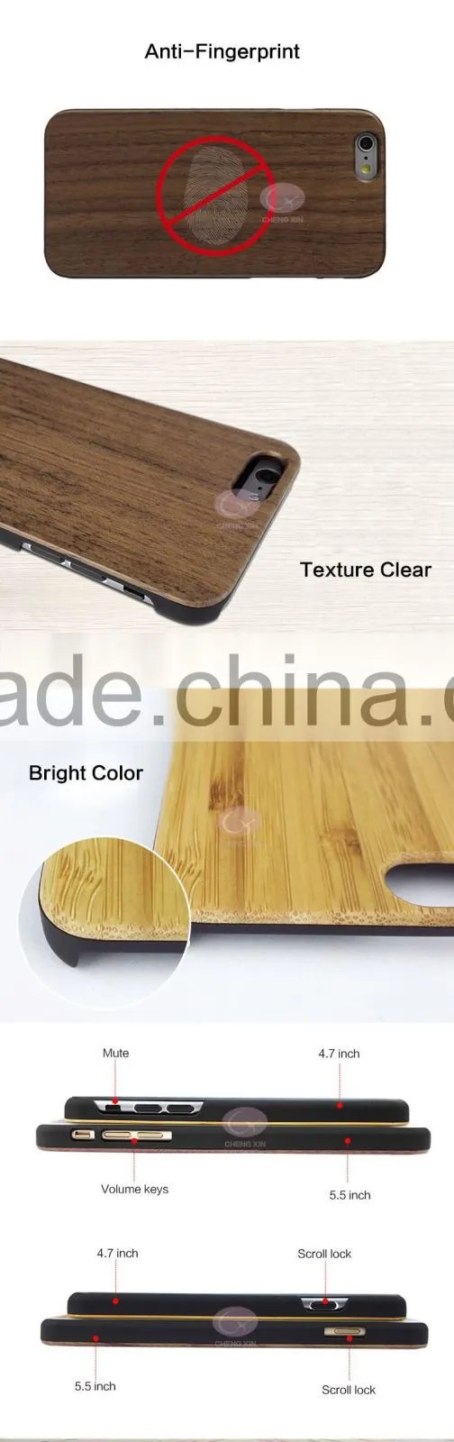 2 in 1 wood cover manufacturers case for iphone 6s