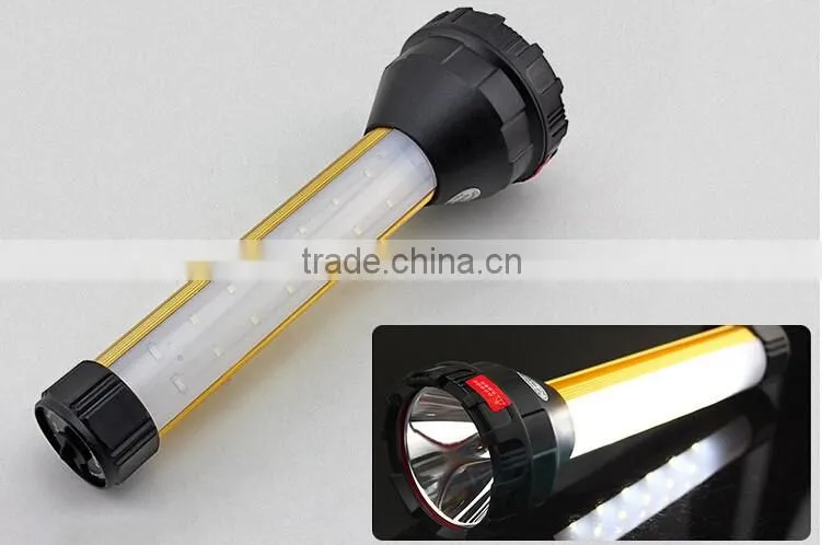 A-OK Rechargeable 10W Led+12 White Led+Blue Red Led multifunction car working emergency flashlight