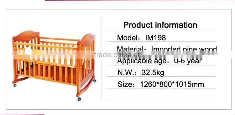 2015 best quality Wooden baby bed