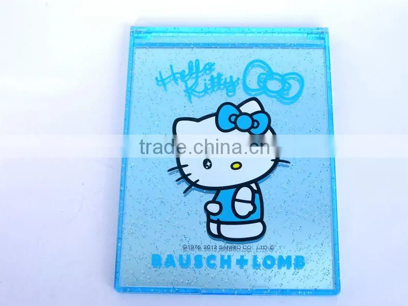 ABS mirror,square mirror, blue hello kitty mirror, standing mirror, portable fold cosmetic mirror