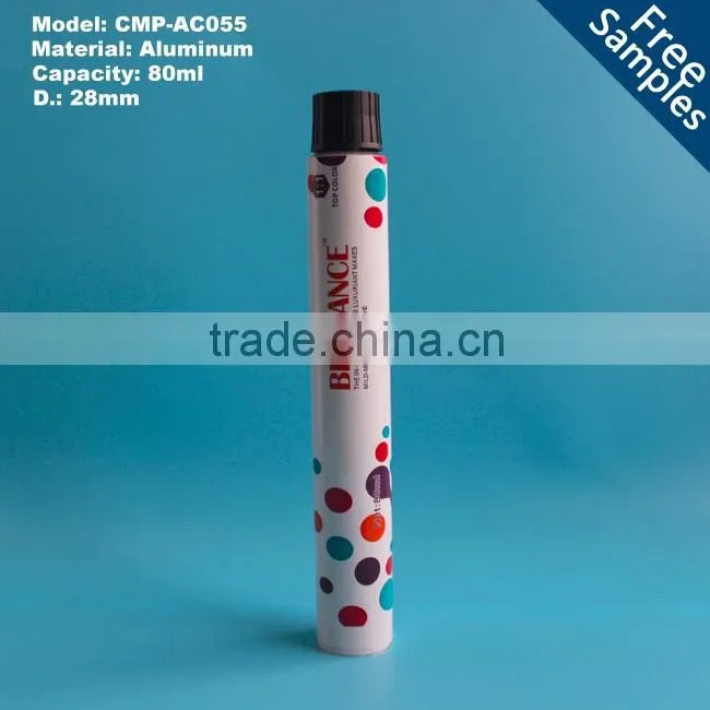 80ml aluminium cosmetic packaging tube for hair color cream