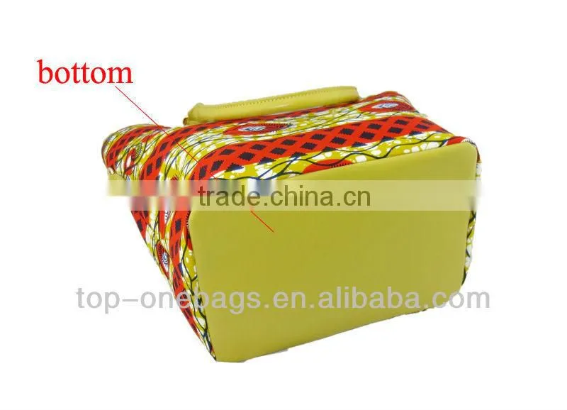 Waxed washed canvas handbag with printing 2014