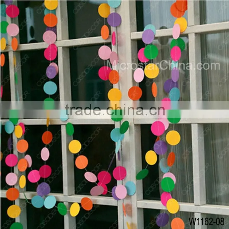 4m Paper Garland Round Banner Bunting Wedding Birthday Classroom Party Pon Decoration