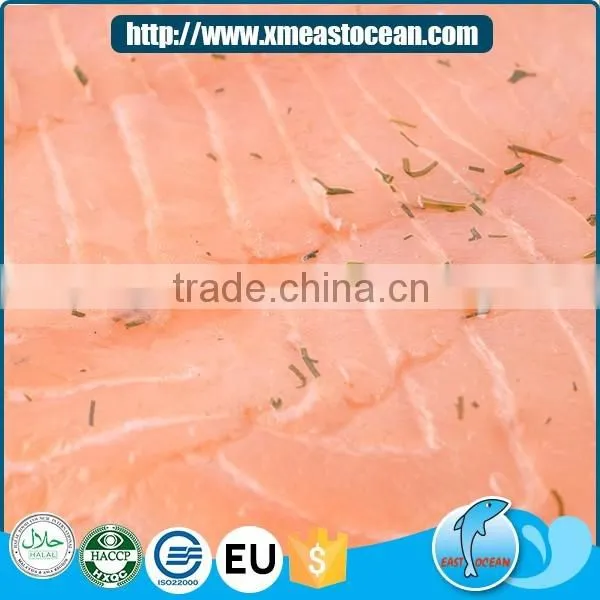 Good quality delicious seafood frozen smoked salmon with vanilla