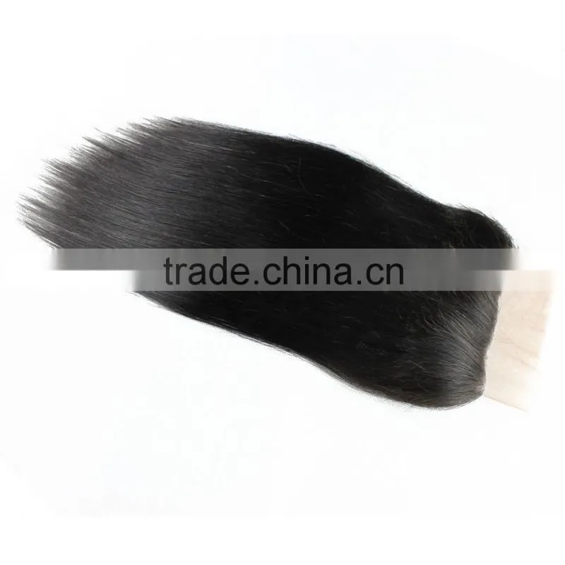 Human Hair Brazilian Lace Frontal Closure 13x4 With Straight Hair Free Part Bleached Knots Virgin Body Wave Lace Frontal