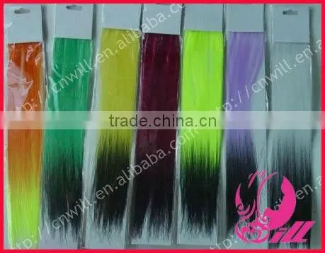 pretty three tone hair two tone hair extension rainbow clip in hair extension