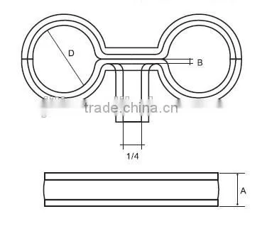 1/4" clamp for frameless glass railing for Greece